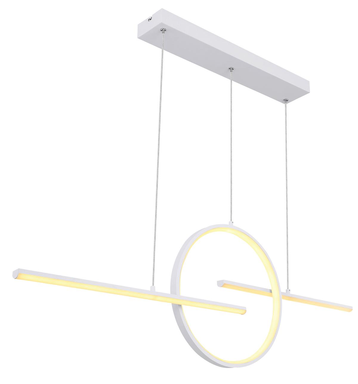 LED-Hängeleuchte 67121-50W in Weiß max. 50 Watt - Weiß, Design, Kunststoff/Metall (124/10,5/150cm) - Globo
