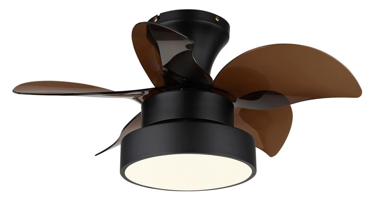 DECKENVENTILATOR 03670  KARI - Opal/Schwarz, Konventionell, Kunststoff/Metall (58/27cm) - Globo