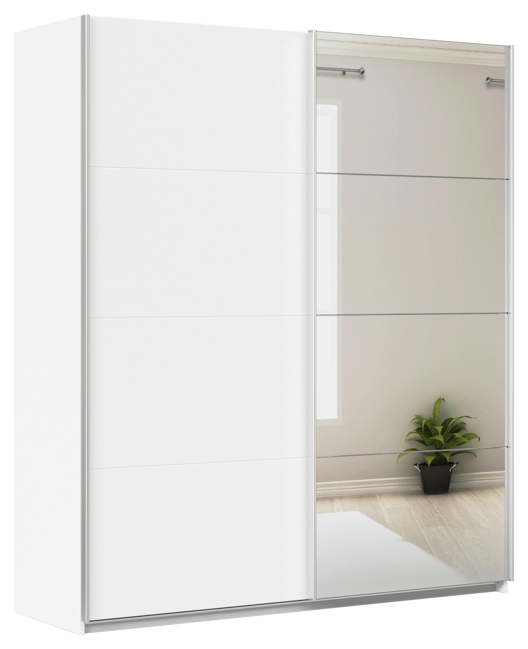 Ormar S Kliznim Vratima Feldkirch - bijela/srebrne boje, Moderno, drvni materijal (181/210/62cm) - Modern Living