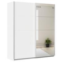 DULAP USI CULISANTE FELDKIRCH - argintiu/alb, Modern, material pe bază de lemn (181/210/62cm)