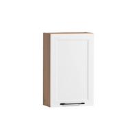 Hängeschrank Elmau in Weiß/Eiche - Eiche Wotan/Schwarz, ROMANTIK / LANDHAUS, Holzwerkstoff/Metall (40/64/20cm)