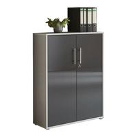 Aktenschrank Office Edition Grau - Anthrazit Hochglanz/Grau, MODERN, Holzwerkstoff (84,5/114/33cm) - MID.YOU
