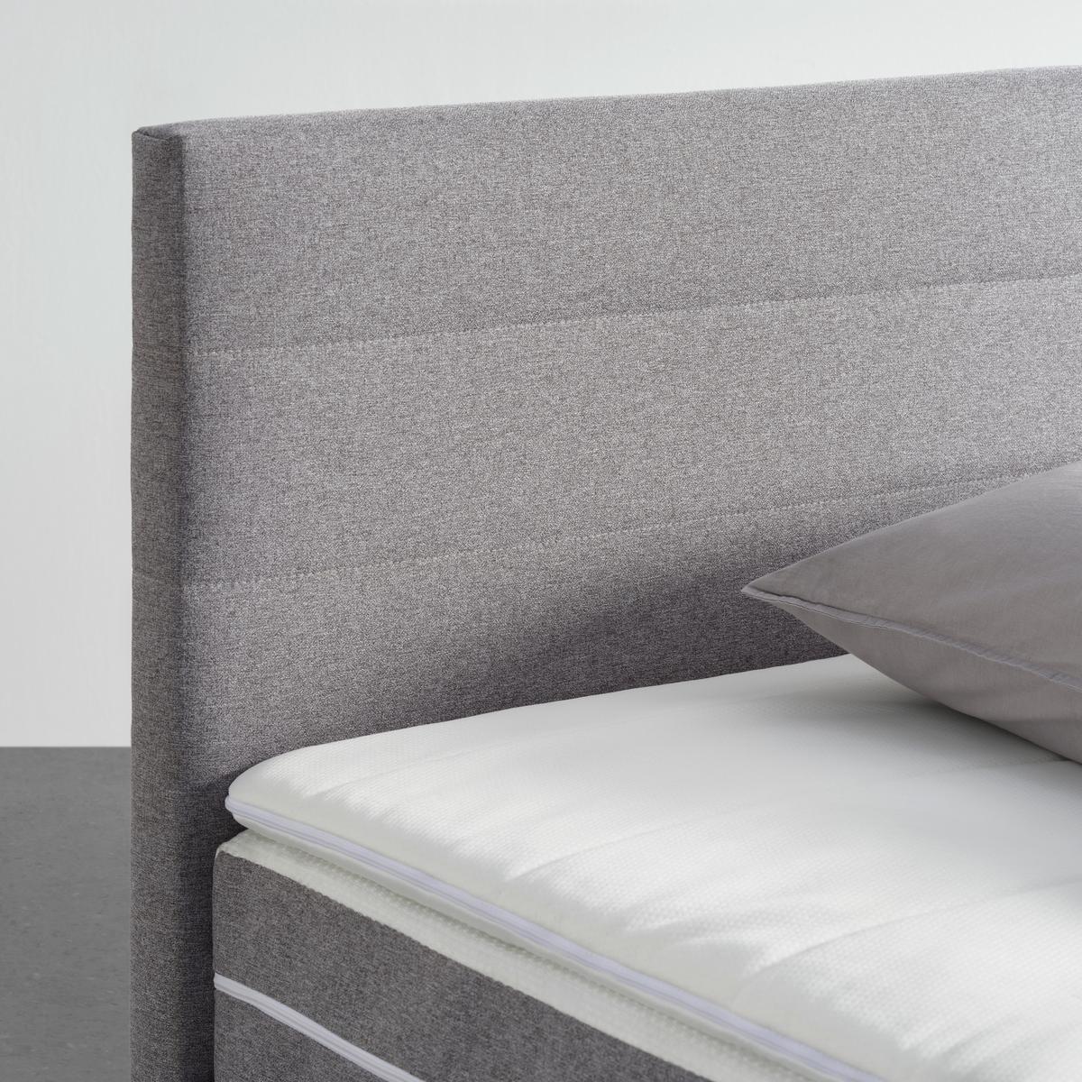 Boxspringbett Palermo in Grau ca. 160x200cm - Chromfarben/Grau, KONVENTIONELL, Kunststoff/Textil (160/200cm) - Based
