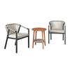 BALKONGMÖBLER SET BARDOLINO - ljusgrå/akaciefärgad, Modern, metall/trä (61/62/79cm) - Mömax