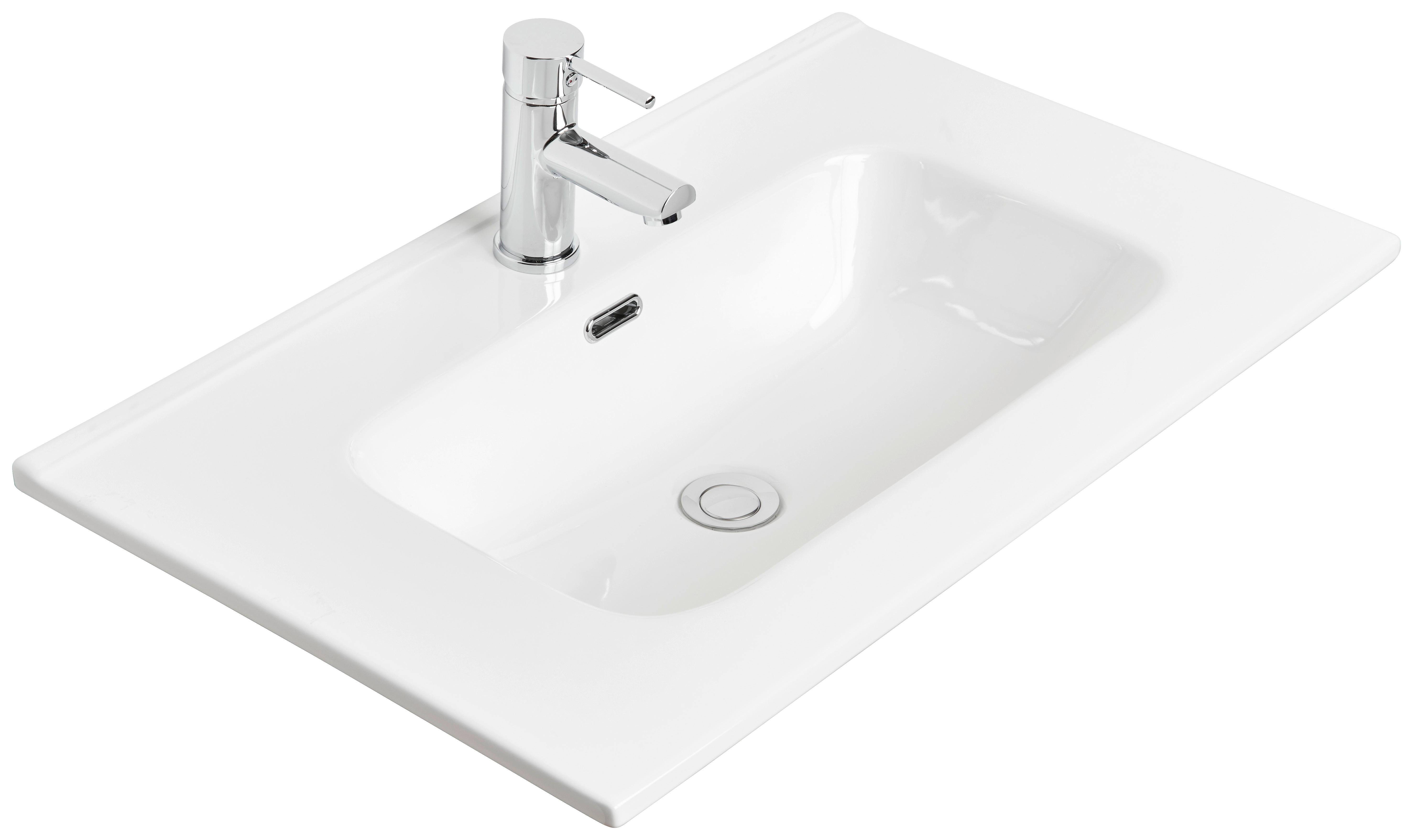 Umivalnik Denia - bela, Konvencionalno, keramika (75/18/46cm) - Mömax