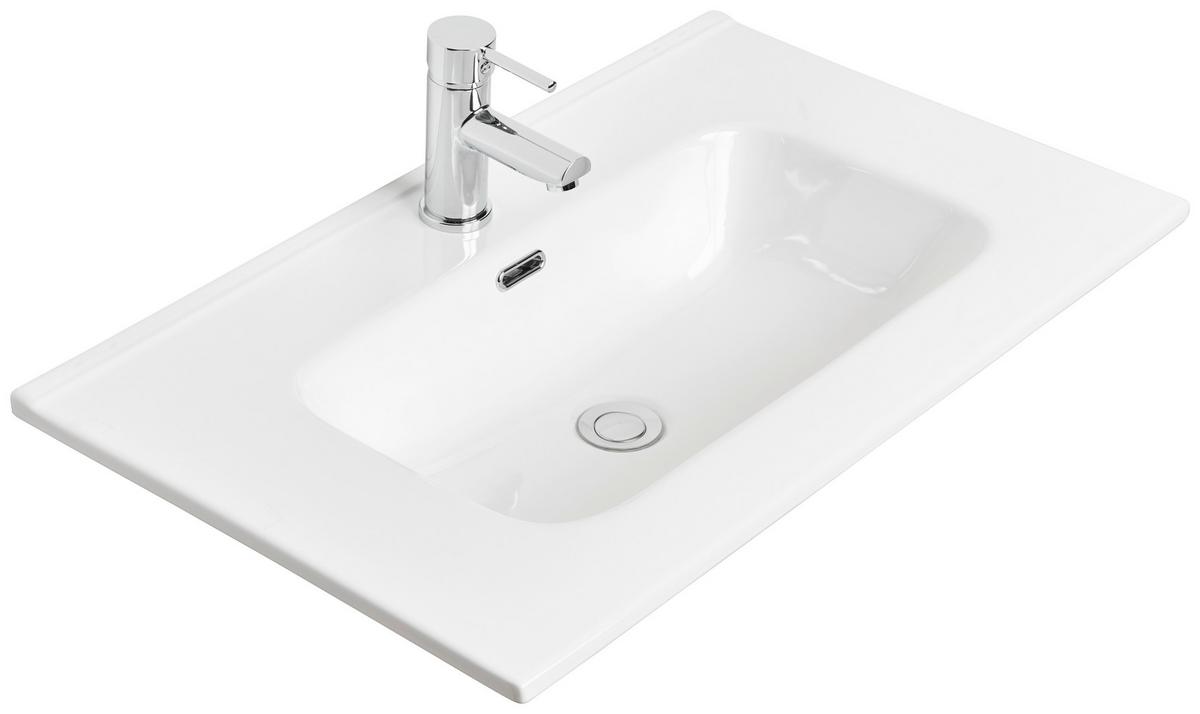 Umivalnik Denia - bela, Konvencionalno, keramika (75/18/46cm) - Mömax