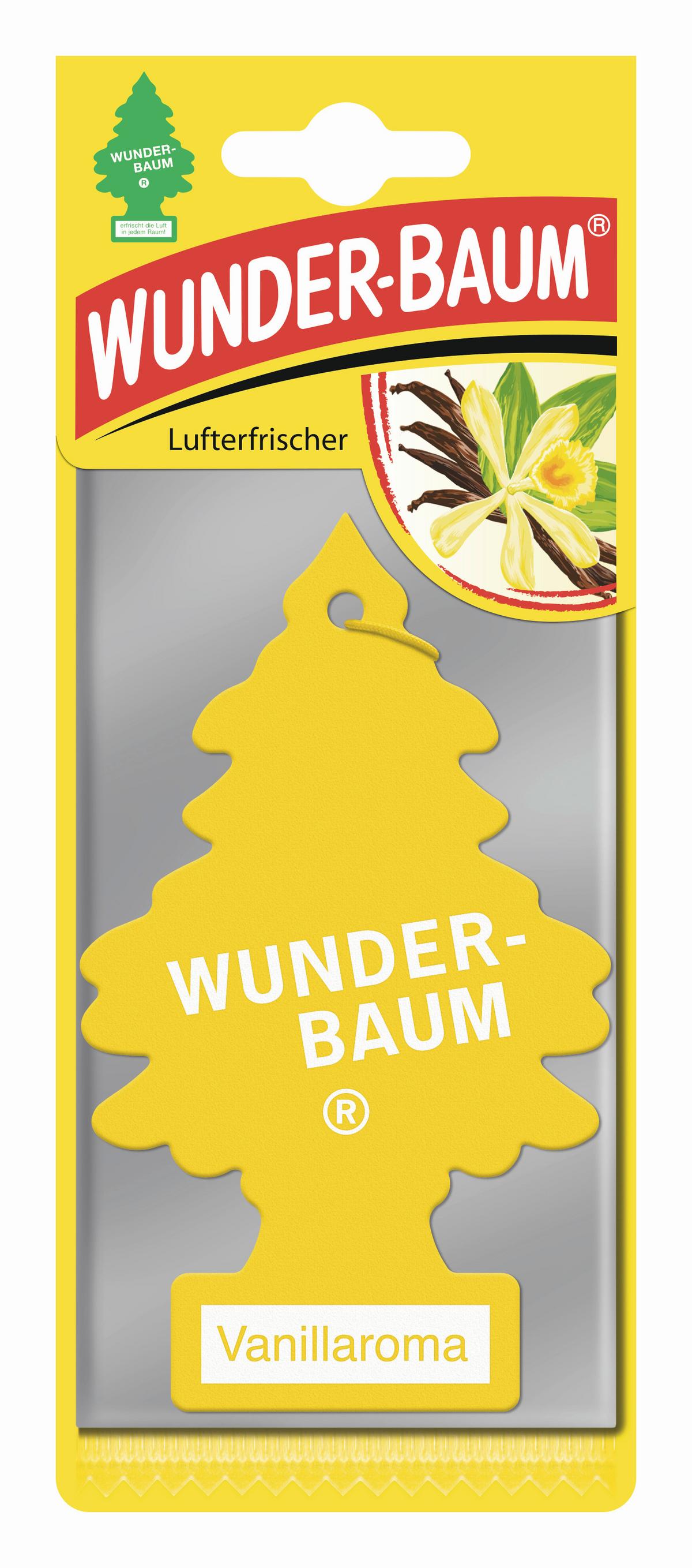 Autóillatosító Wunderbaum Vanília - sárga, papír (7/19/0.3cm)