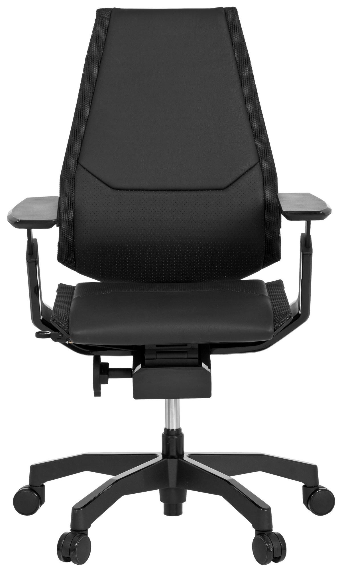 Pisarniški Stol Genidia Black, Črna - črna, Moderno, kovina/umetna masa (57/119/46cm) - MID.YOU