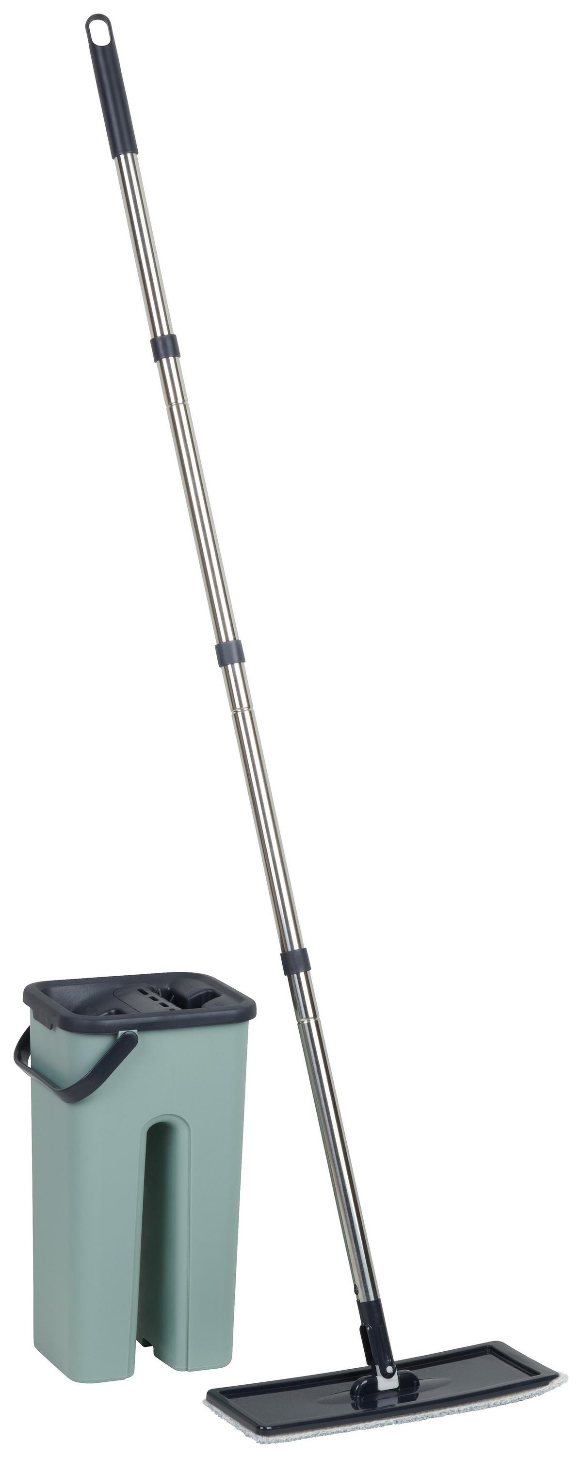Reinigungsset Comfort Mop, 2-teilig - Schwarz/Grau, Kunststoff/Textil (19/16,5/34,5cm) - Modern Living