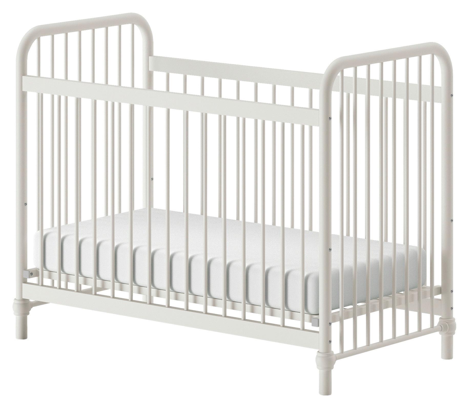 Gitterbett Bronxx ca. 60x120 cm Weiß Matt - Weiß, ROMANTIK / LANDHAUS, Metall (60/120cm) - MID.YOU