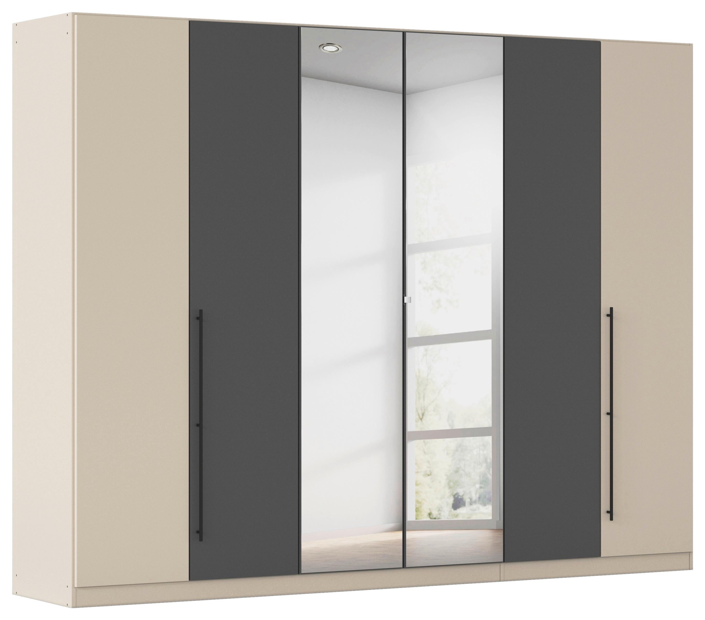 Kleiderschrank Safari Grau/Champagner - Champagner/Grau, KONVENTIONELL, Holzwerkstoff/Metall (271/210/54cm) - Based