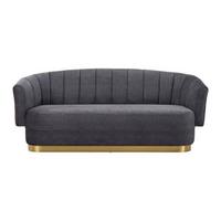 Trosed Anton, Siva, Žamet - zlate barve/siva, Moderno, kovina/tekstil (225/90/85cm) - Bessagi Home