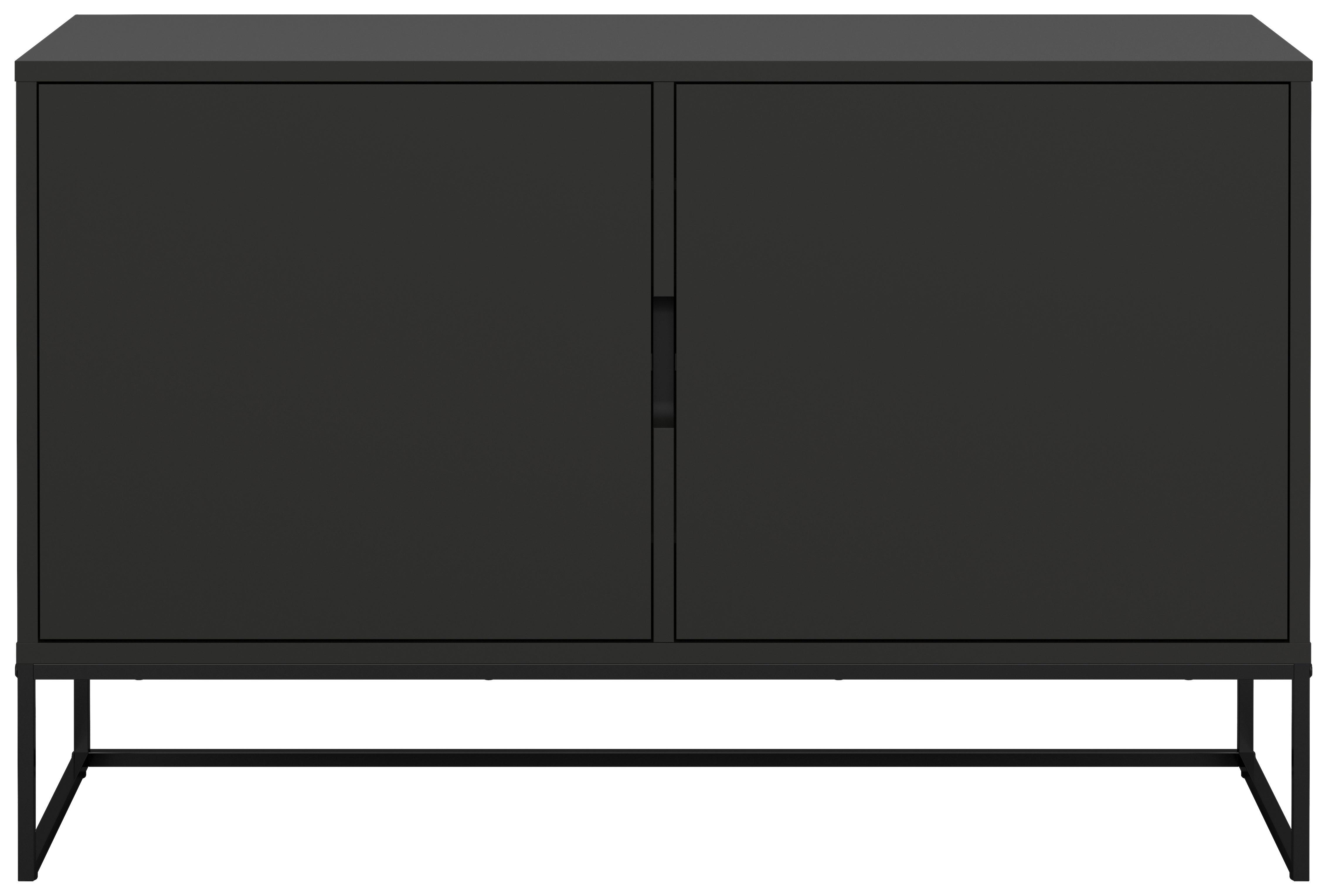 KOMODA LIPP - czarny, Design, materiał drewnopochodny/metal (118/76/43cm)
