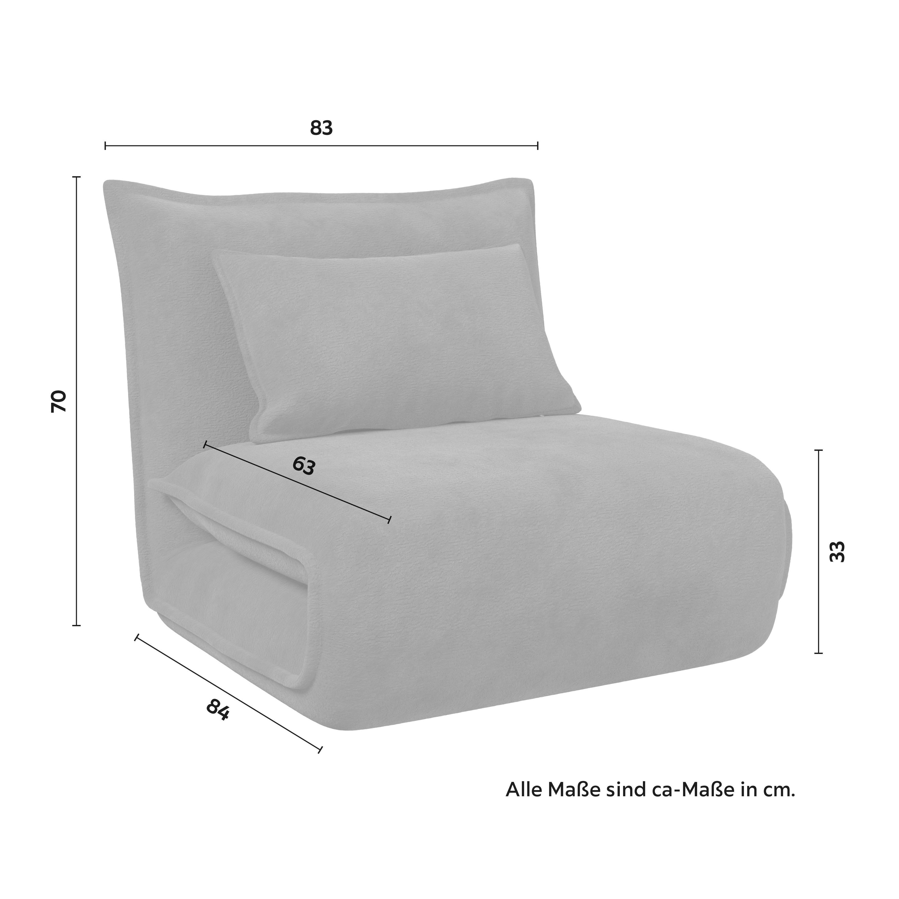 BÄDDFÅTÖLJ MACY - mörkgrå, Modern, metall/textil (83/70/84cm) - Bessagi Home