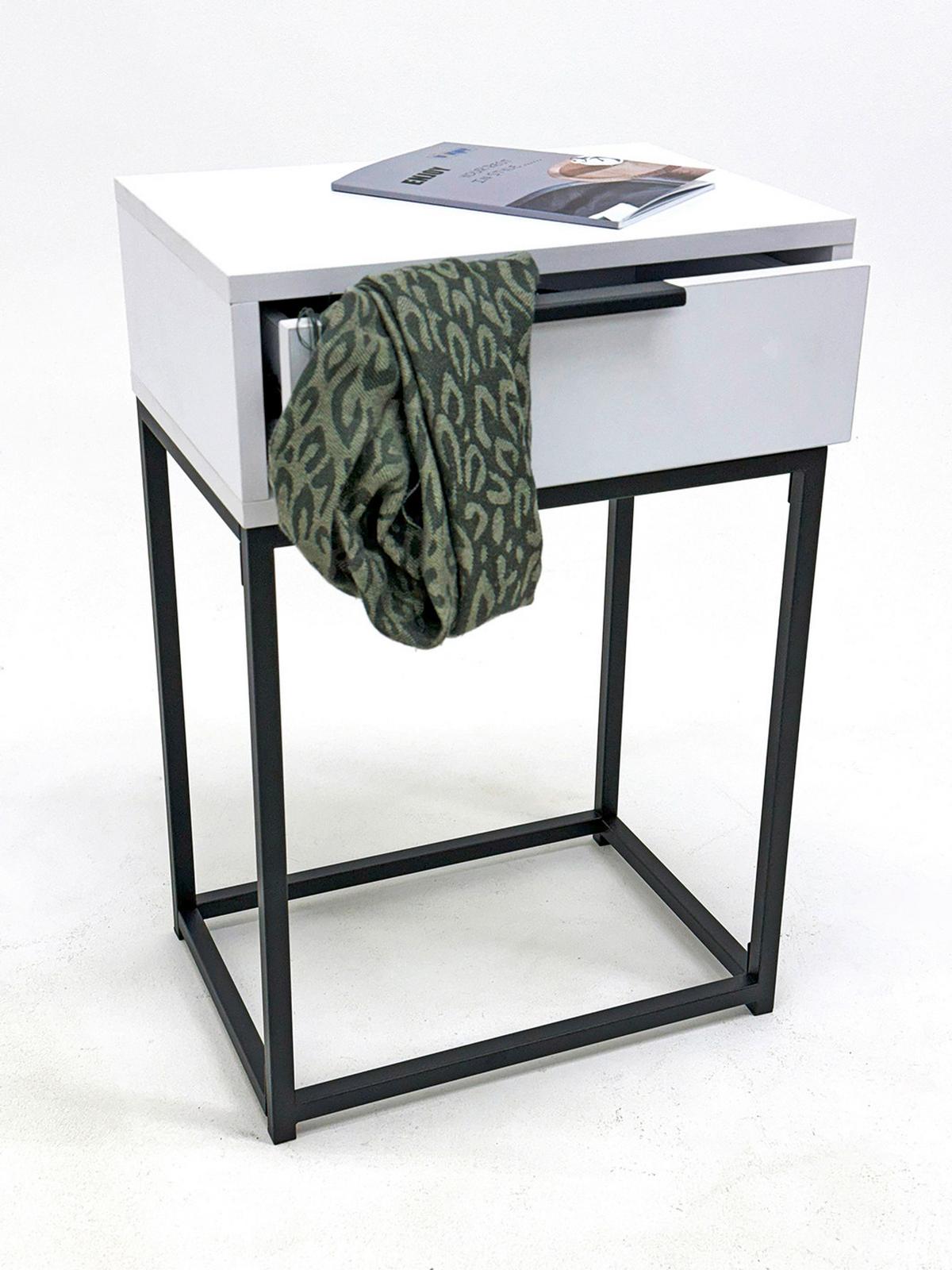NOPTIERA ILVA - alb/negru, Konventionell, metal/material pe bază de lemn (40/60/28cm) - Mömax