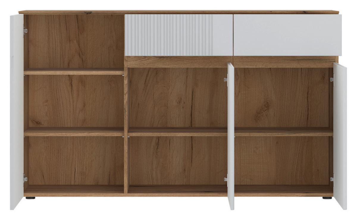 Komoda Manilla - boje hrasta/svijetlo siva, Konvencionalno, drvni materijal/plastika (150/88,3/40cm) - Modern Living