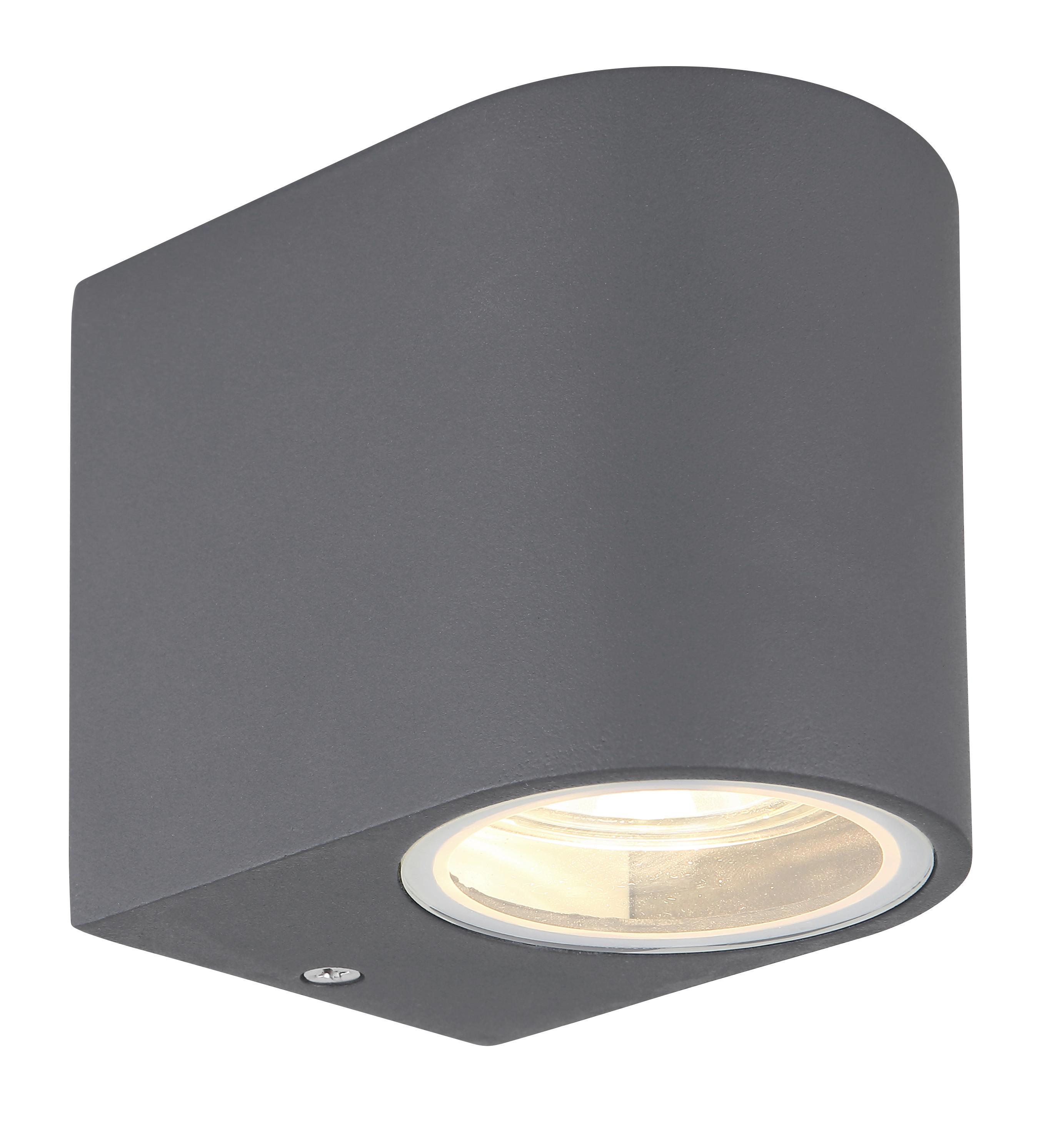 AUSSENLEUCHTE 34163 - Klar/Anthrazit, Design, Glas/Metall (6,8/9,2/8,1cm) - Globo