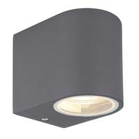 Außenleuchte Veronika max. 35 Watt - Klar/Anthrazit, Design, Glas/Metall (6,8/9,2/8,1cm) - Globo