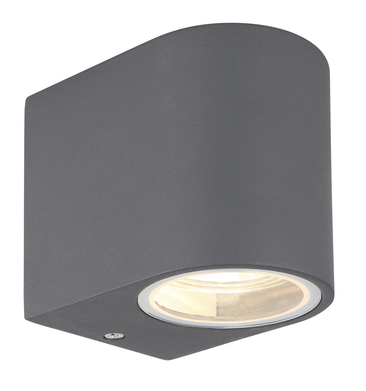 Außenleuchte Veronika max. 35 Watt - Klar/Anthrazit, Design, Glas/Metall (6,8/9,2/8,1cm) - Globo
