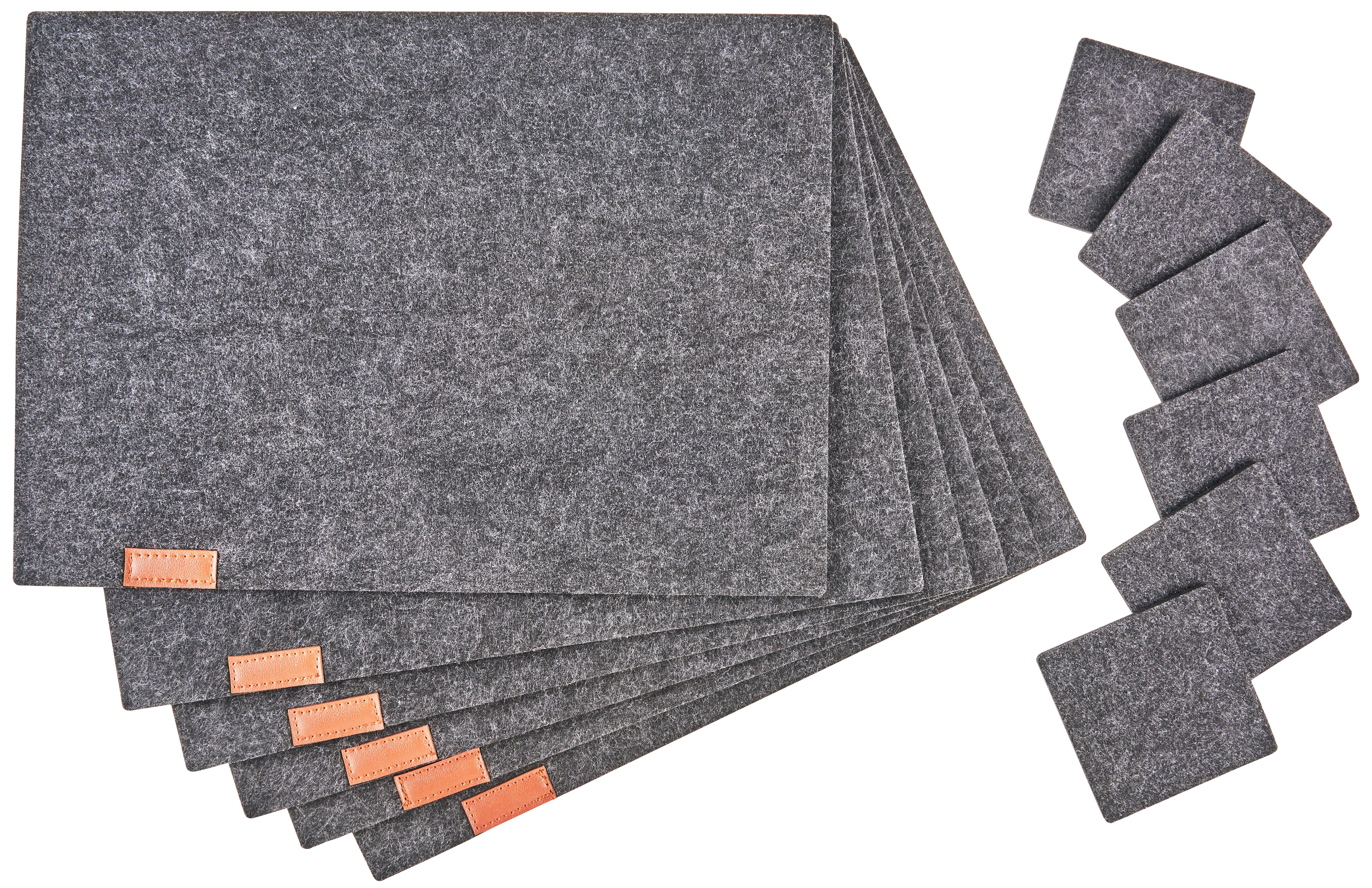 BORDSTABLETT FELT - mörkgrå, Modern, textil - Mömax