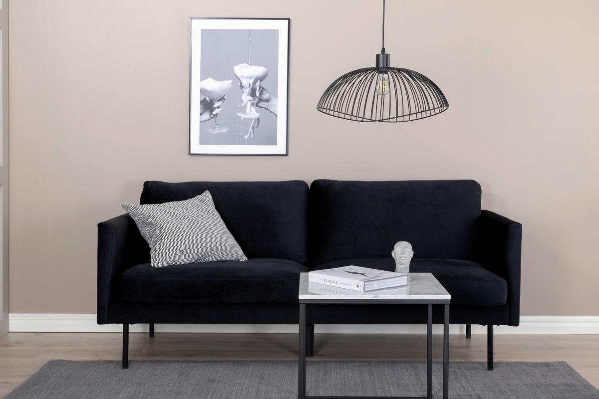 2-SITZER-SOFA ZOOM - Schwarz, Design, Textil/Metall (180/78/80cm) - Livetastic