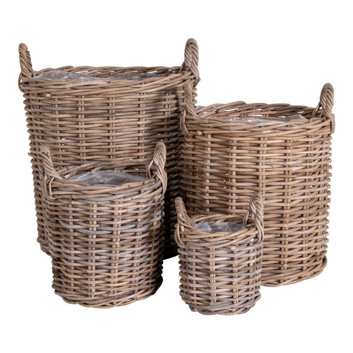 Korbset Caor Baskets Braun, 4er Set - Braun, Basics, Holz