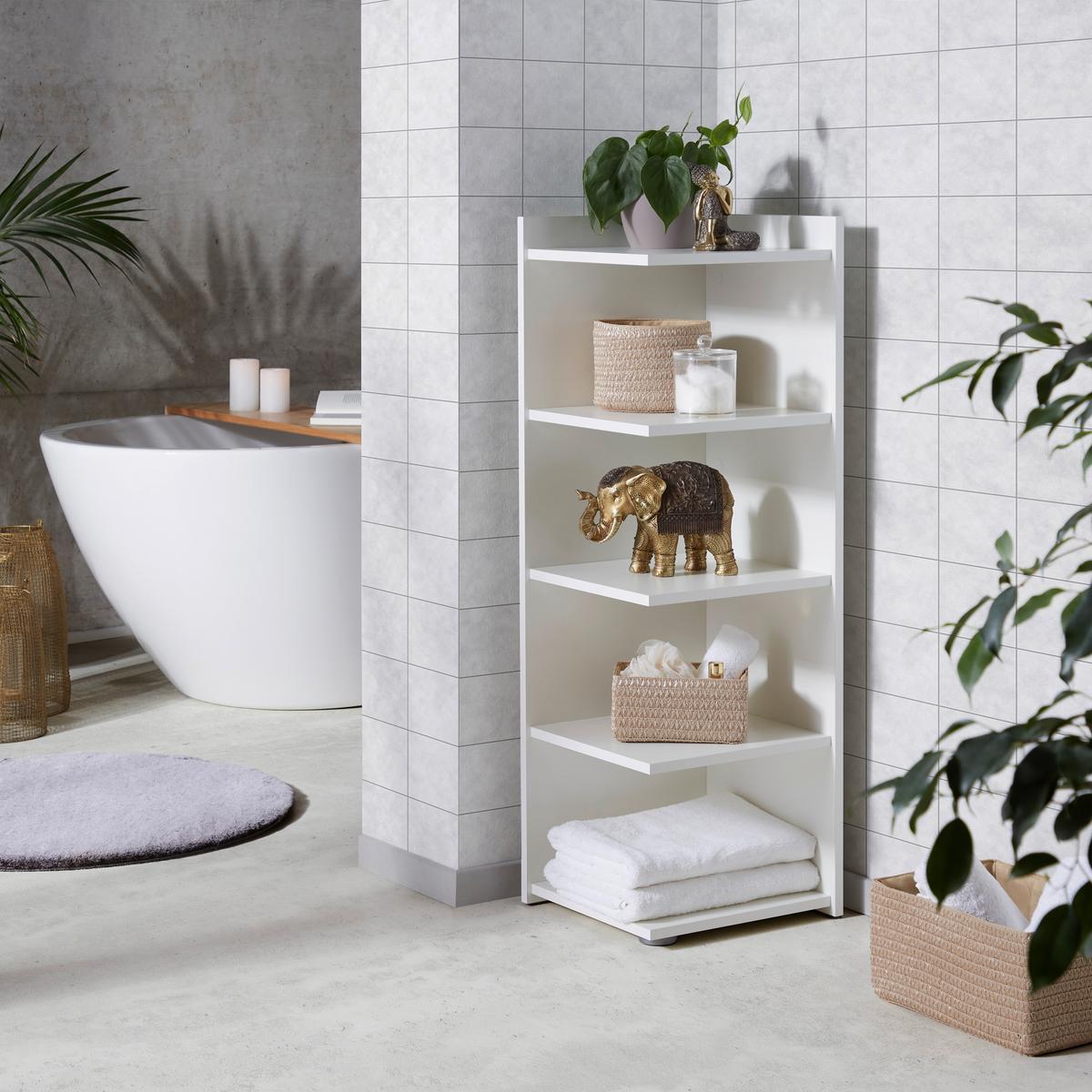Etajeră de colț MX 184 - alb, Modern, material pe bază de lemn (37/110,5/35cm) - Modern Living
