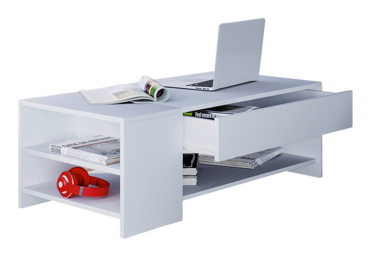 Couchtisch Tindus ca. 100x50x35 cm Weiß - Weiß, Basics, Holzwerkstoff (100/50/35cm) - MID.YOU