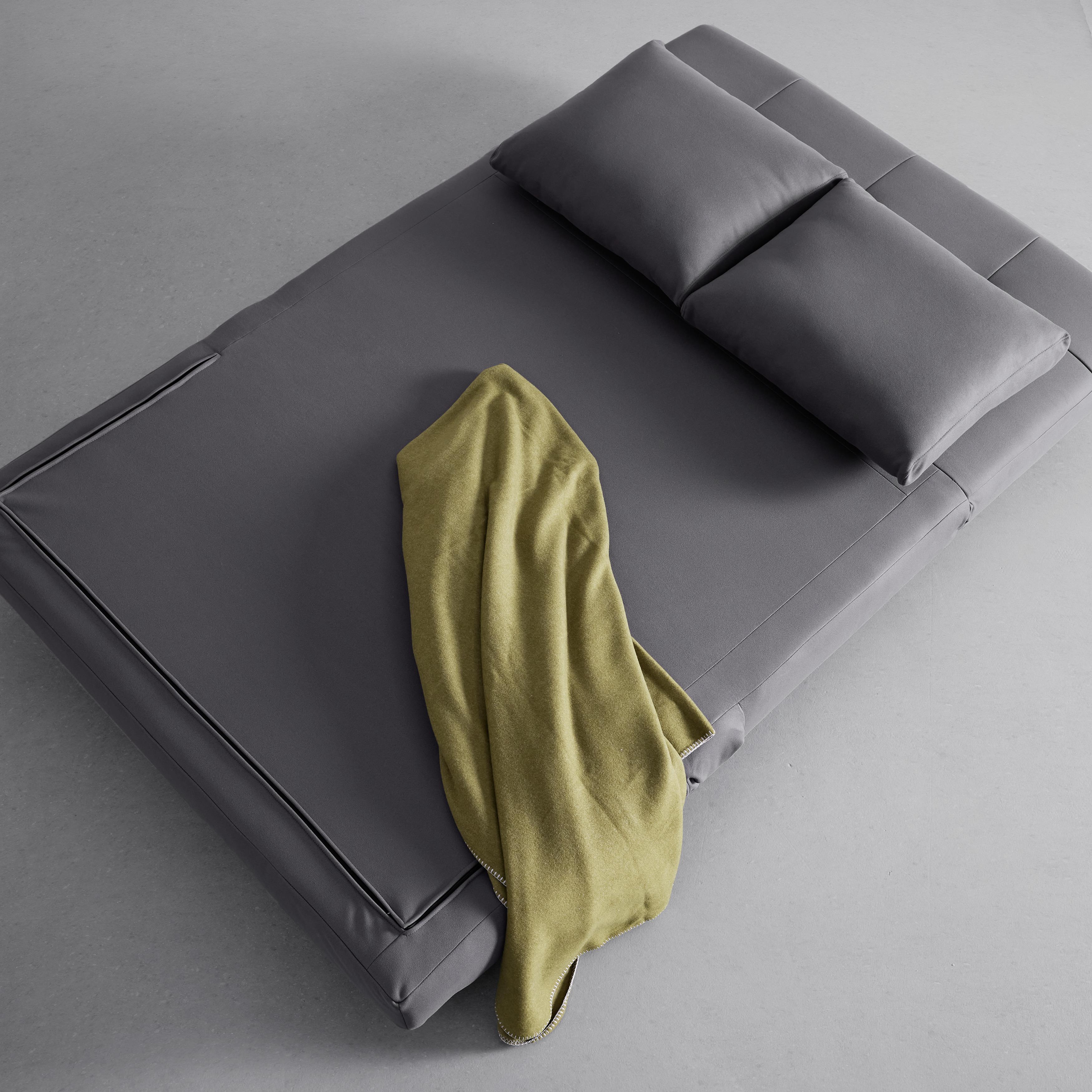 Schlafsofa Rica Grau Webstoff - Schwarz/Grau, MODERN, Holz/Textil (121/83/93cm) - Bessagi Home