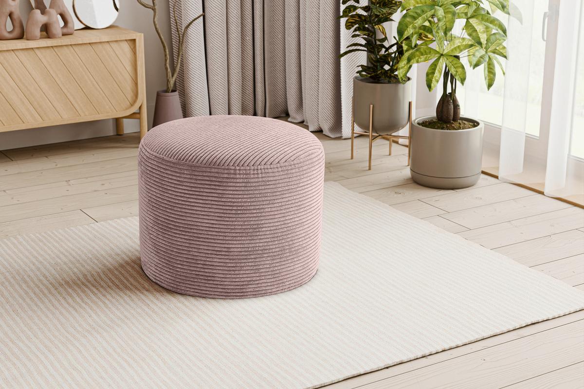 Hocker Kolo Altrosa - Altrosa/Schwarz, Basics, Kunststoff/Textil (51/41/51cm) - MID.YOU