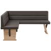 Eckbank Solar in Dunkelbraun Lederlook - Dunkelbraun/Eiche Artisan, Basics, Holz/Textil (141/85/181cm) - Based
