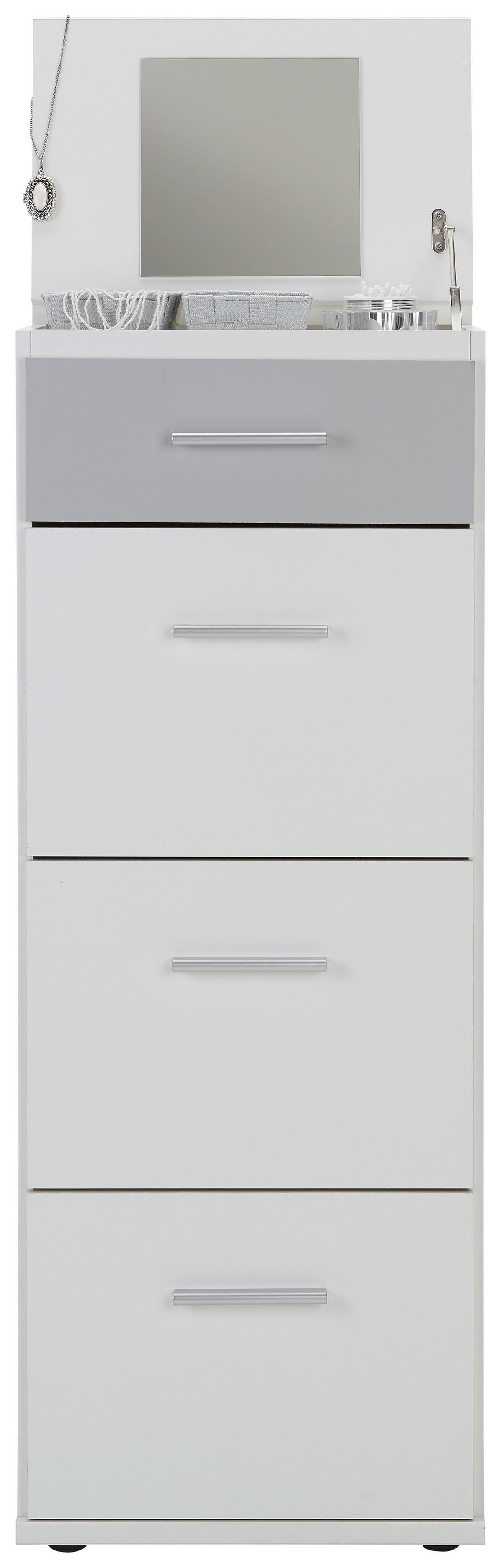 Kommode in Weiss - Weiss/Hellgrau, Holzwerkstoff/Kunststoff (46/121/40cm) - Mömax