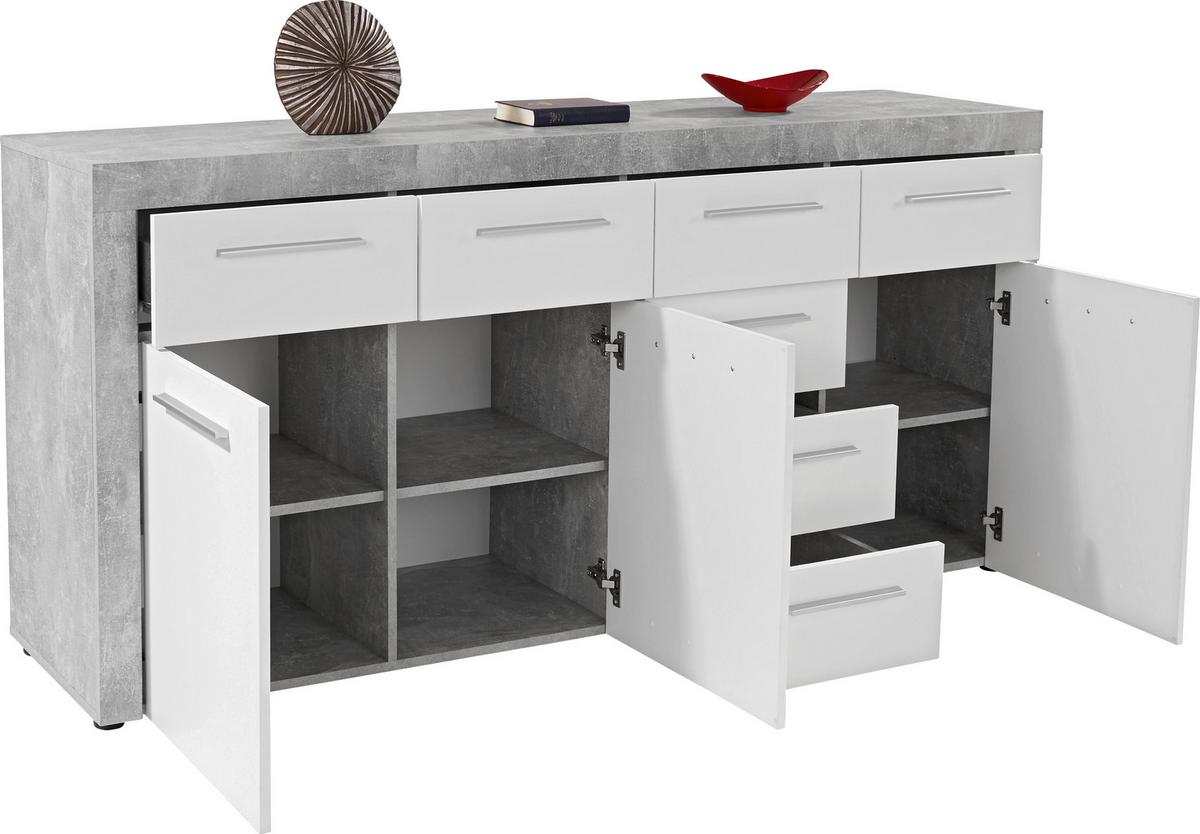 Comodă FOCUS FCK03 - alb/gri, Modern, material pe bază de lemn (194/86/45cm) - Modern Living