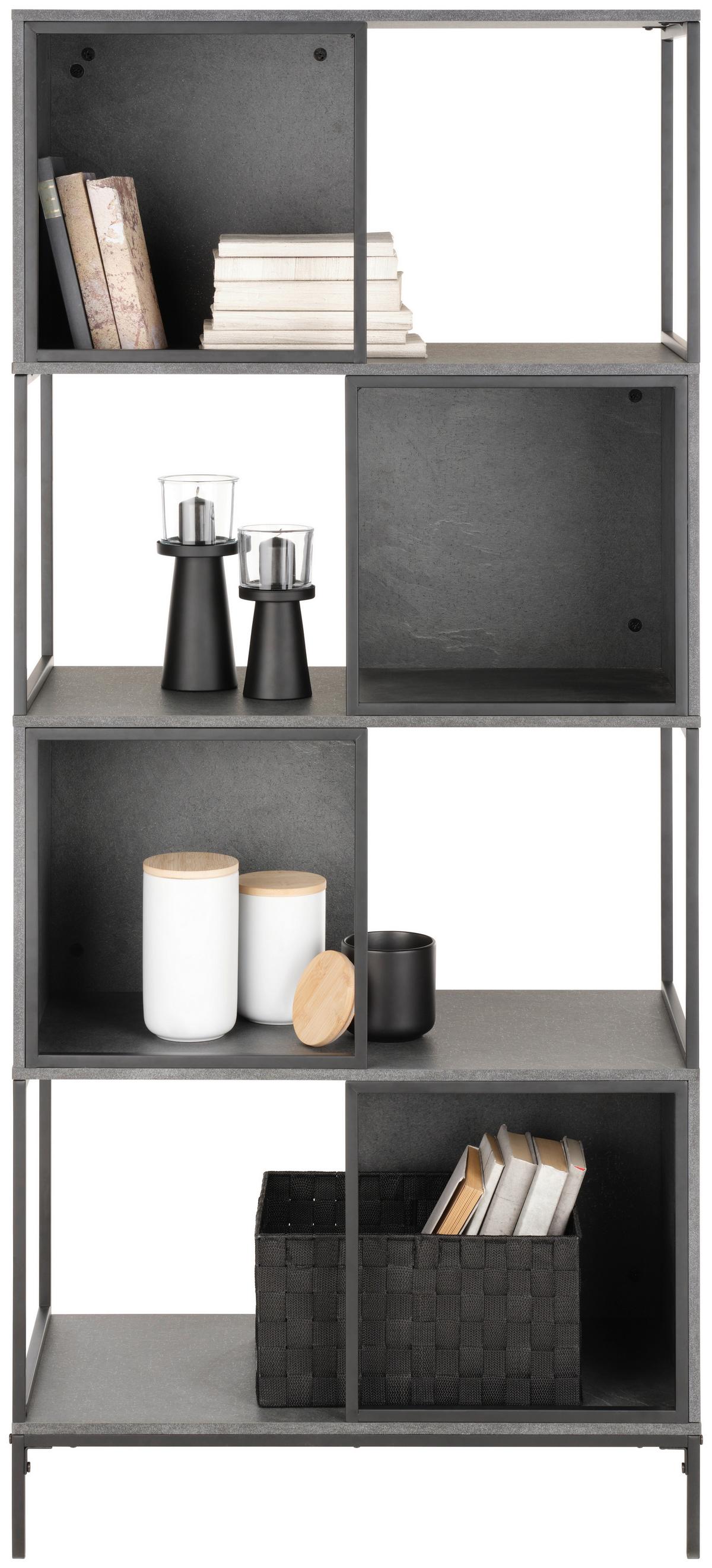 Raumteiler in Grau/Schwarz - Schwarz/Grau, Modern, Holzwerkstoff/Metall (70/158/35cm) - Mömax