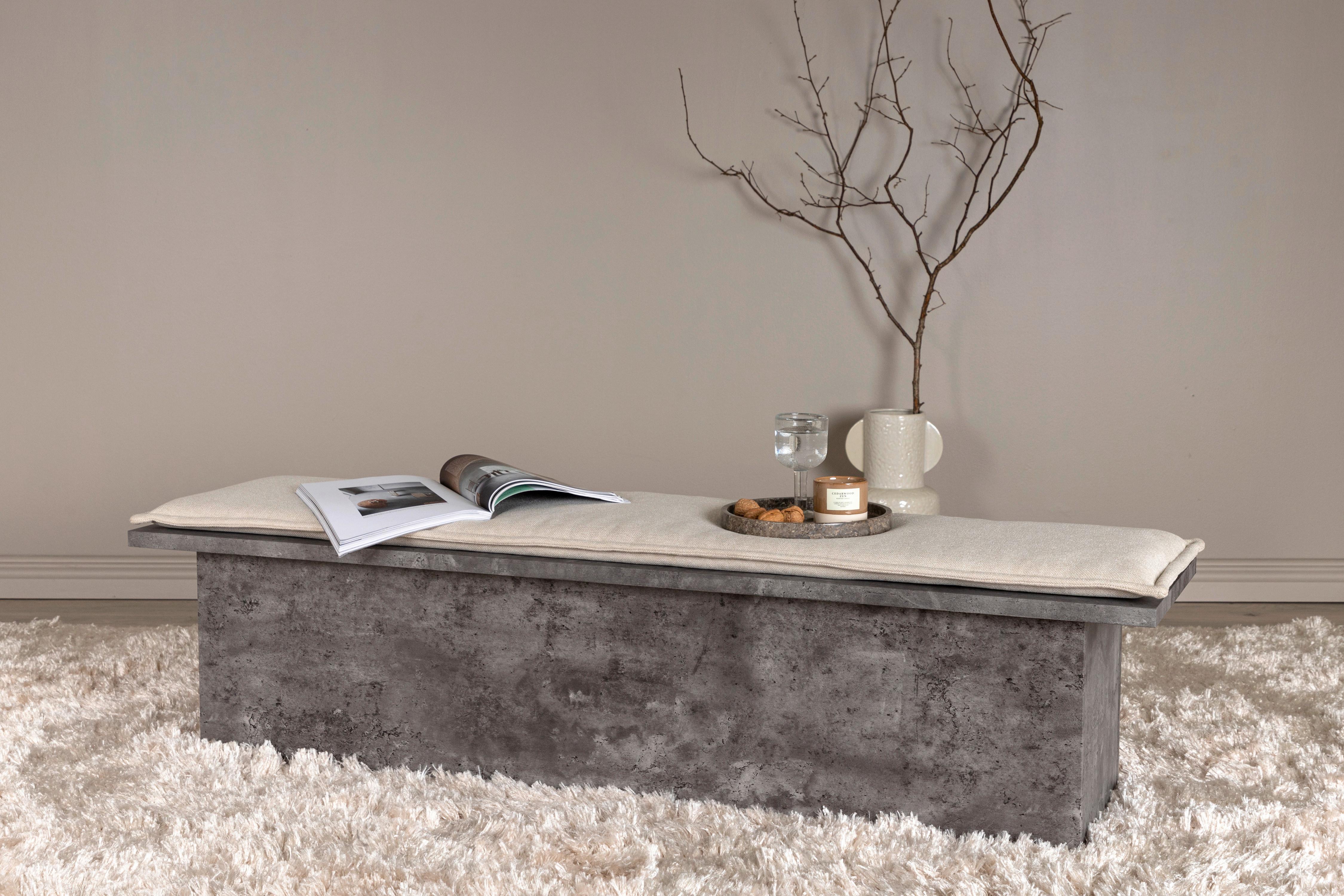 SITZBANK KELLOGG - Weiß/Grau, Design, Holzwerkstoff/Textil (160/45/40cm) - Livetastic