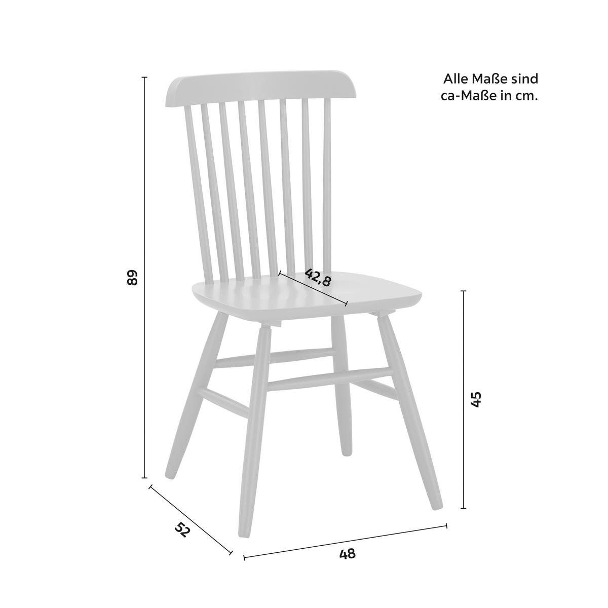 Stuhl-Set Pedro Grau lackiert Buche massiv - Grau, MODERN, Holz (48/89/52cm) - Bessagi Home