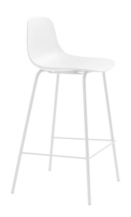 STOŁEK BAROWY WHTBIY - biały, Design, tworzywo sztuczne/metal (41/93/48cm) - Boxxx