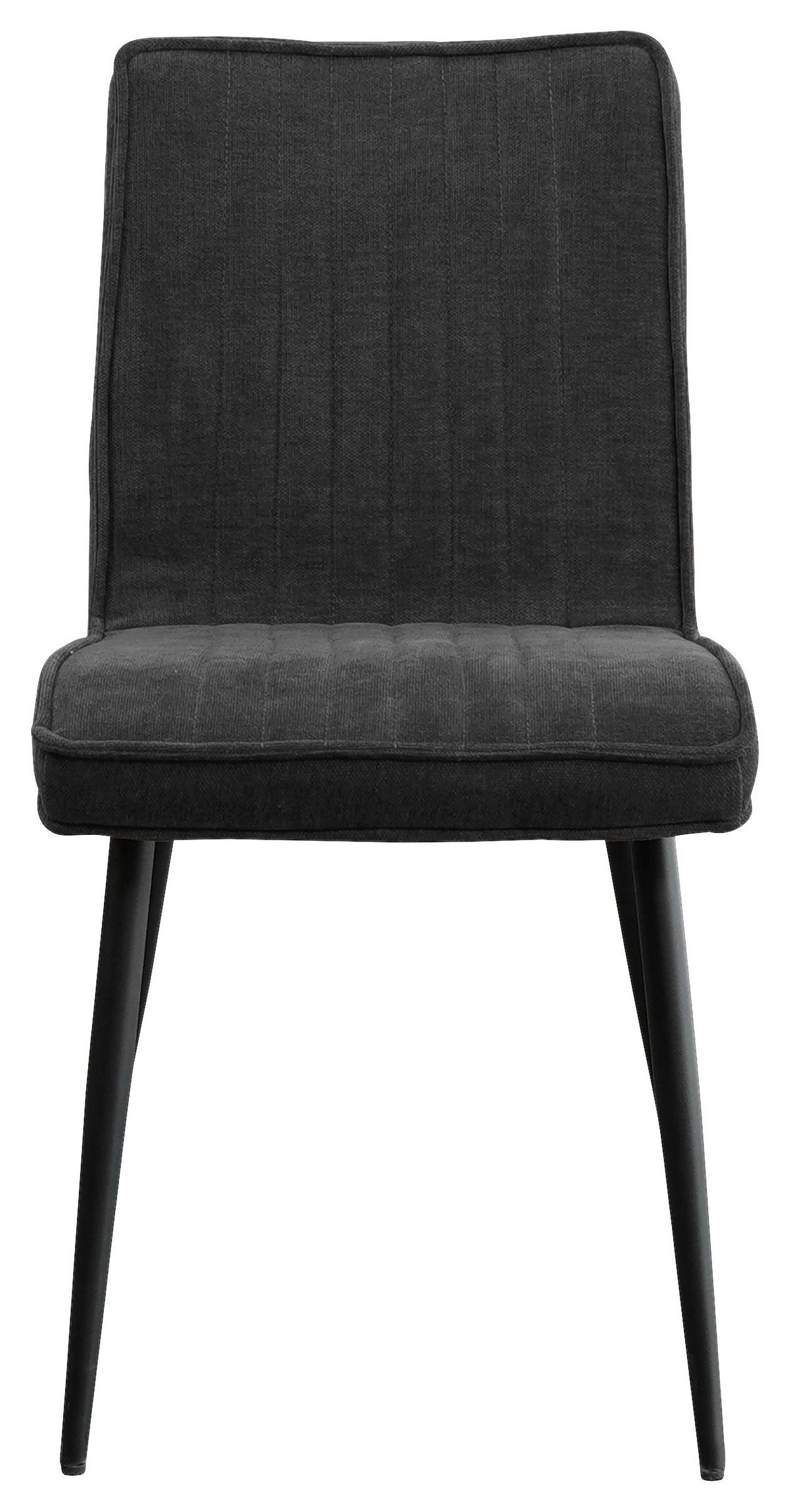 Stuhl Lena in Schwarz - Schwarz/Grau, Modern, Holz/Textil (43/86/57cm) - Mömax