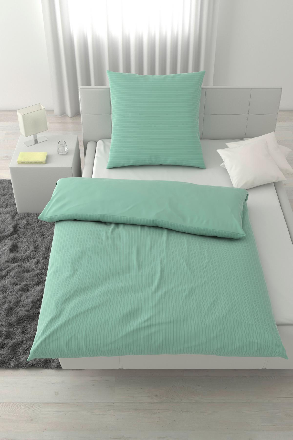 Bettwäsche Crinkle Mintgrün ca. 135x200cm - Mintgrün, Textil (135/200cm) - Mömax