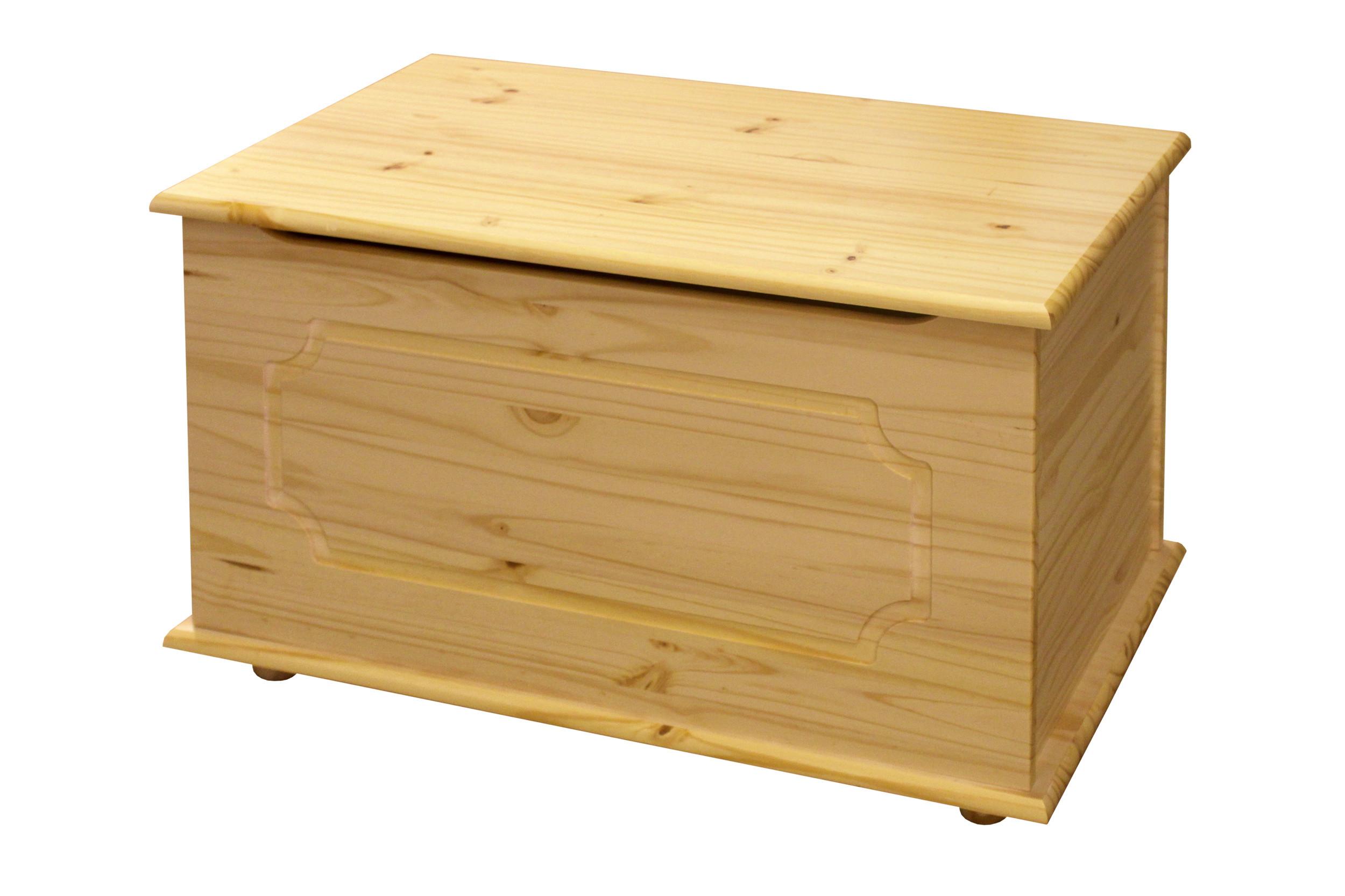 Truhe Echtholz HOLZTRUHE MIT MASSIVER KLAPPE - Naturfarben, Natur, Holz (89/53/47cm) - Livetastic