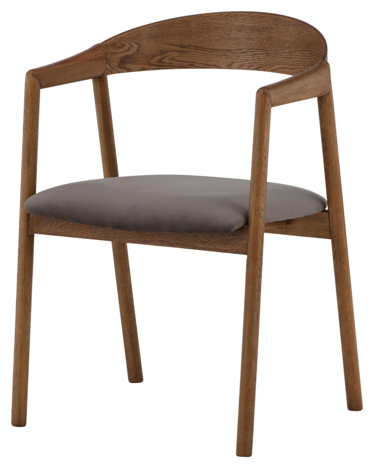 STUHL-SET LÅNGÖN - Braun/Grau, Design, Holz/Textil (53/76,5/56cm) - Livetastic