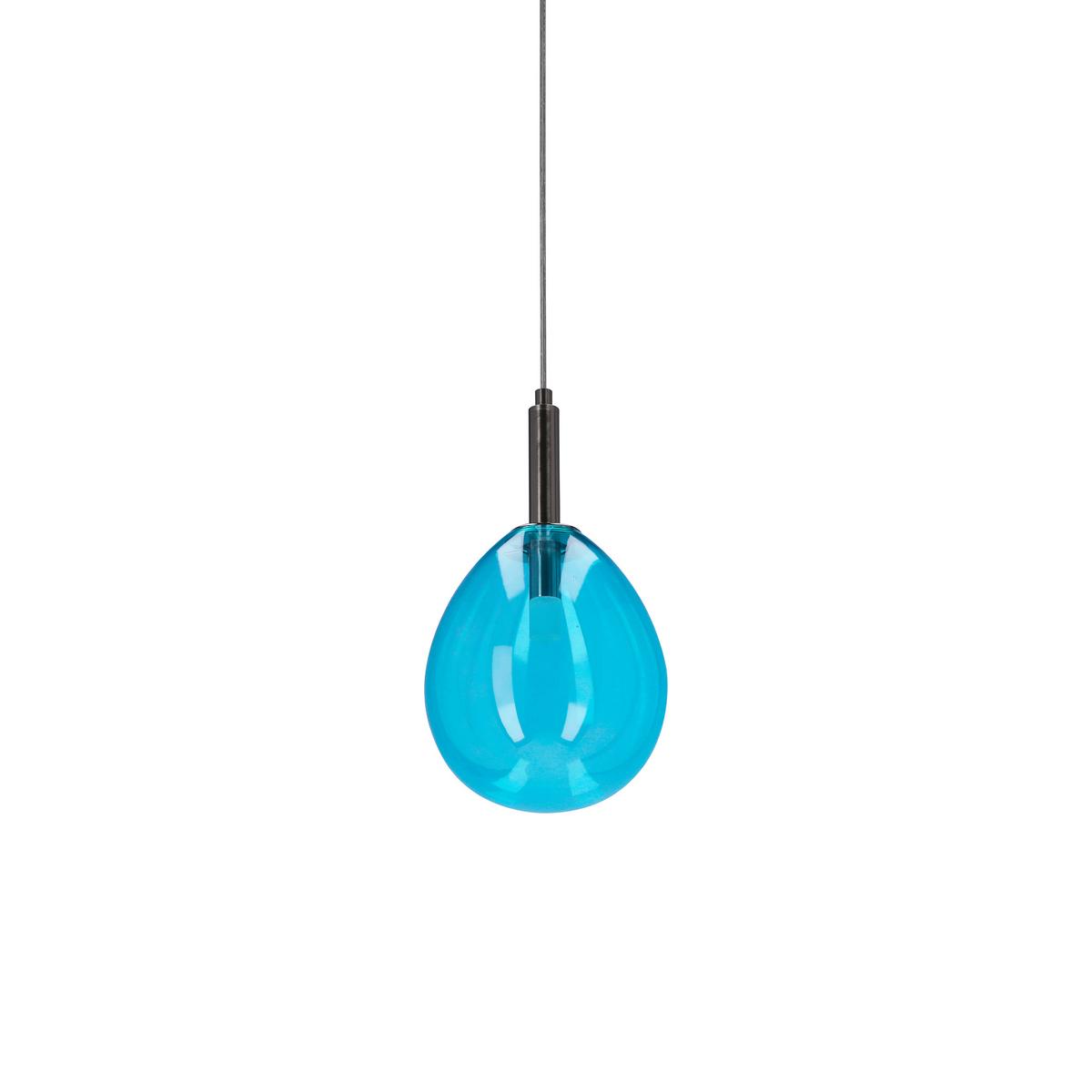 Led Viseća Svjetiljka Lukka - boje kroma/svijetlo plava, Design, staklo/metal (18/18/115cm)