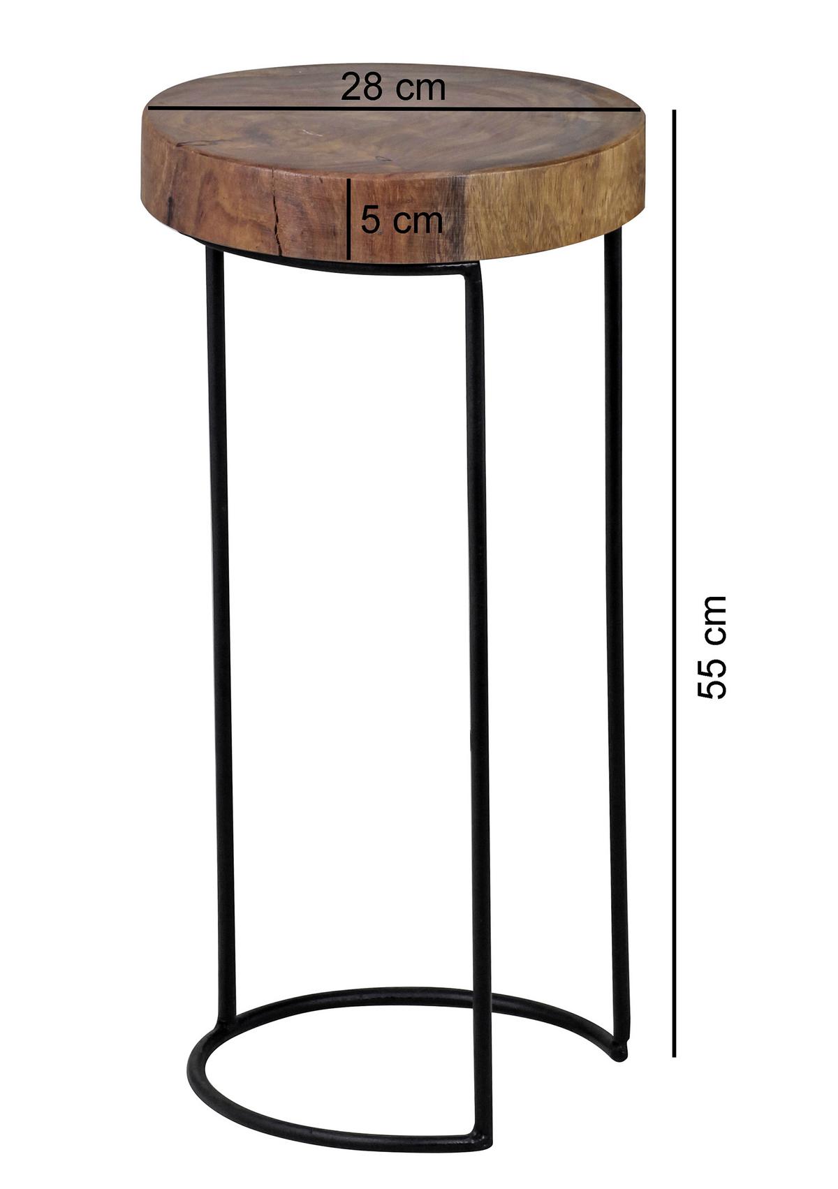 Mizica Akola - črna/barve indijskega rožnega lesa, Design, kovina/les (28/28/55cm) - MID.YOU