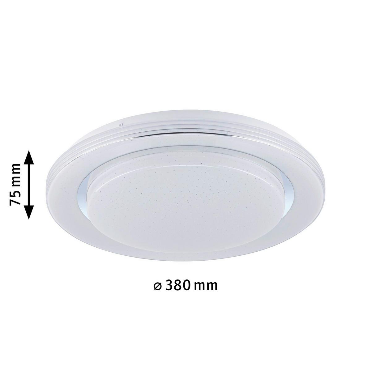 Deckenleuchte Rainbow in Weiß/Chromfarben max. 22 W - Chromfarben/Weiß, Basics, Kunststoff/Metall (38/7,5cm) - Paulmann