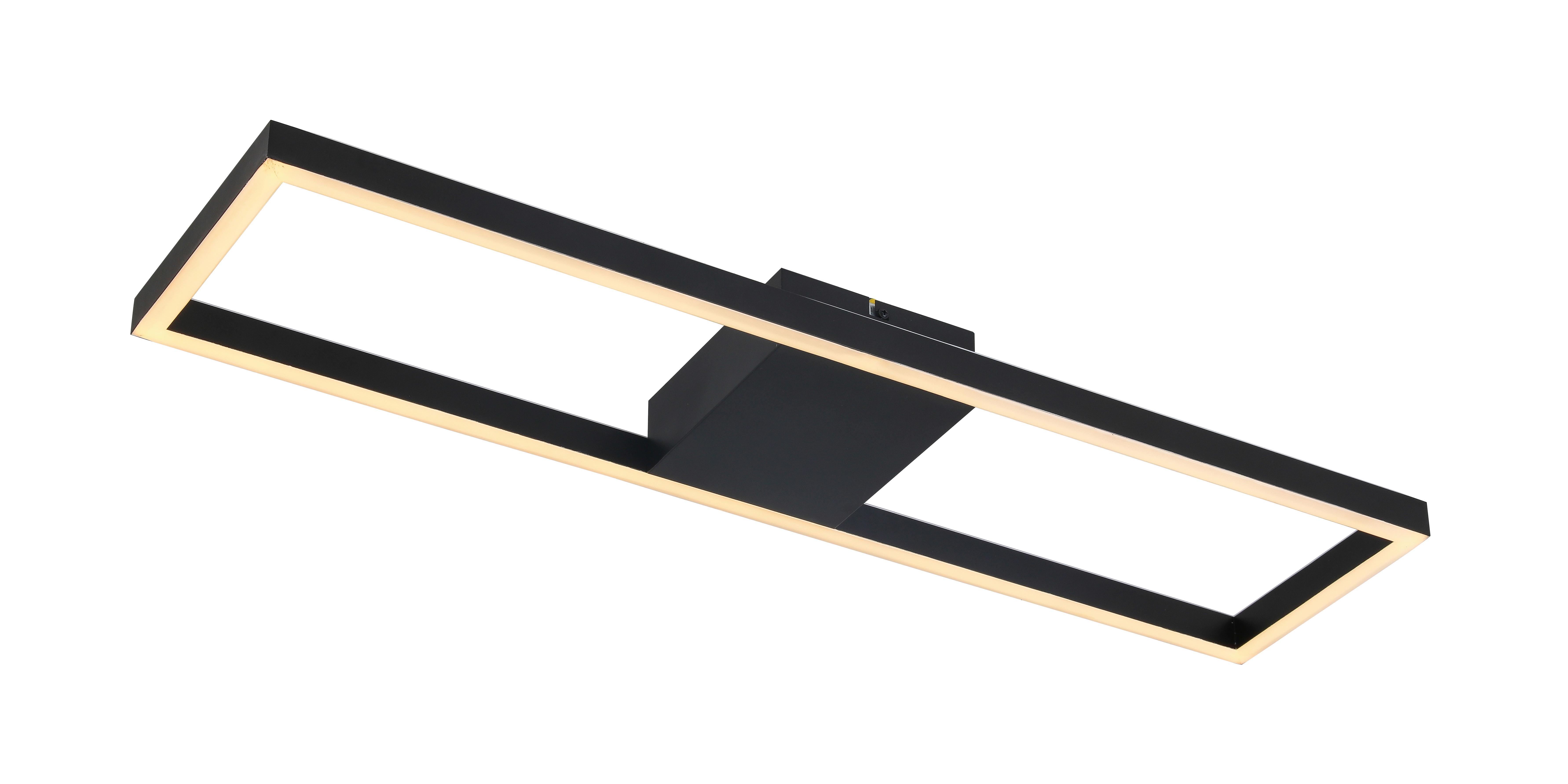LED-Deckenleuchte Rosella max. 40 Watt - Schwarz, Modern, Kunststoff/Metall (88/22/6cm) - Premium Living