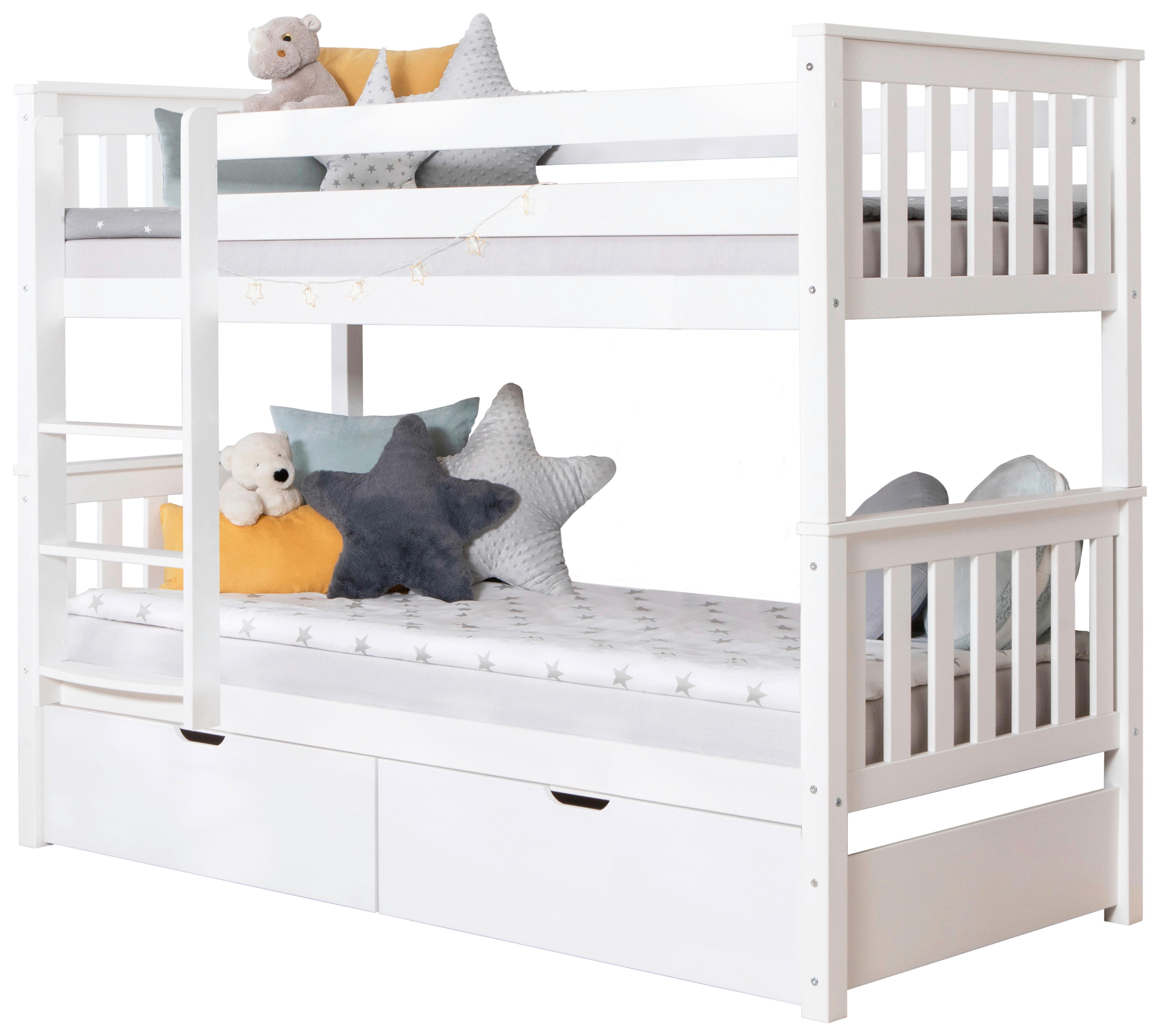 Etagenbett Sammy Weiß ca. 90x200cm - Weiß, MODERN, Holz (90/200cm) - MID.YOU