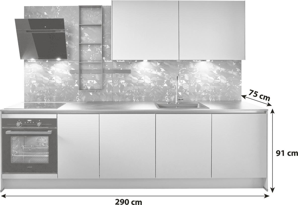 Bucătărie la comandă Easytouch - Basics, material pe bază de lemn (290cm) - Nobilia