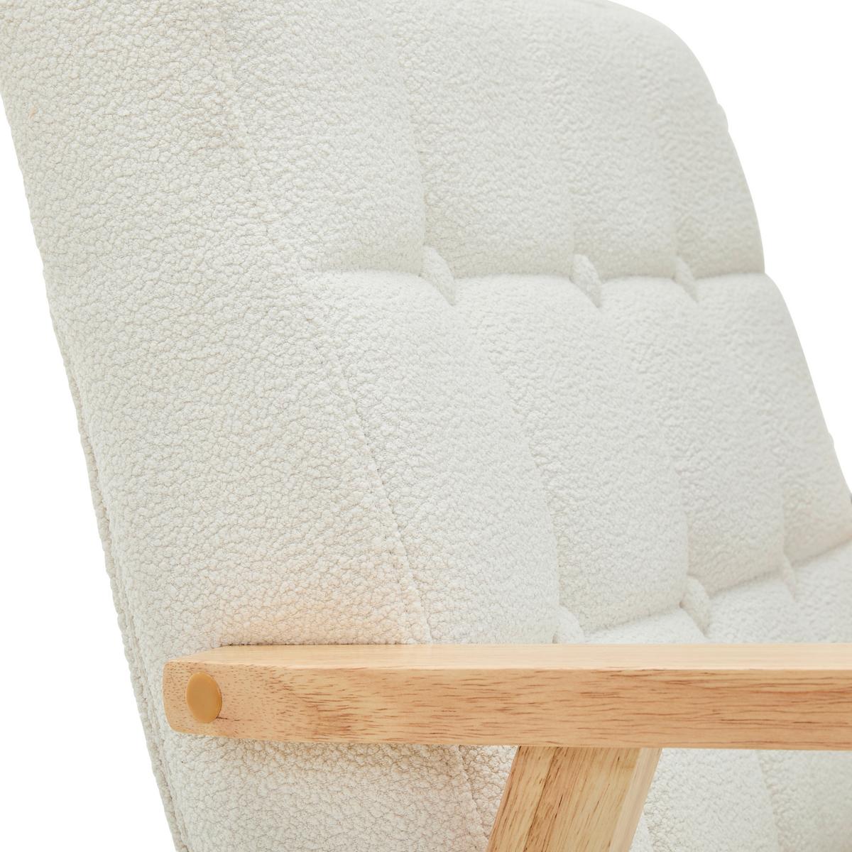 FOTEL NOELLE - kolor naturalny/biały, Trend, tkanina/drewno (64/77,5/67cm) - P & B