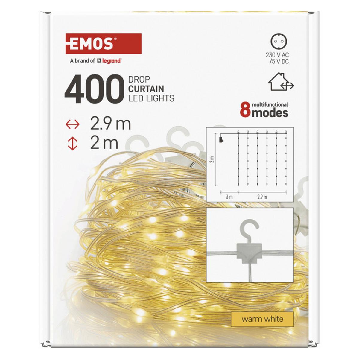 Led Fényfüggöny 400db Led - áttetsző, Basics, műanyag (2,9/2cm)