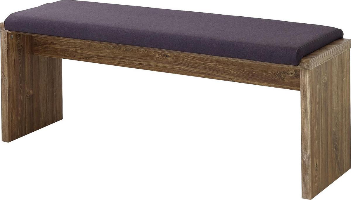 Sitzbank in Akaziefarben inkl. Kissen - Akaziefarben, Modern, Holzwerkstoff (126/46/35cm) - Premium Living